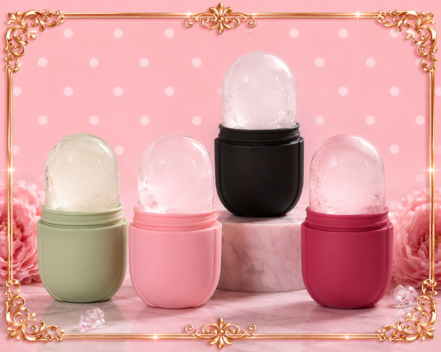TheeNakel Facial Skincare Ice Roller Set, Gua Sha Facetool Set, Face Massage Roller Lifting Contouring